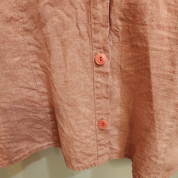 Flax Pink Linen Button Front Shirt Jacket Size Large - Picture 5 of 12